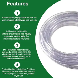 10M Clear Aquarium Airline PVC Food Grade Tube- 4/6MM Oxygen Tubing for Fish Tanks Soft Aquarium Tubing Air Hose Pump Accessories