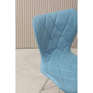 Interiors by Premier Blue Dining Chair, Backrest Dining Chair, Space-Saving Office Desk Chair, Easy to Clean Dining Chair