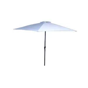 2.7m Wind Up Garden Parasol with Aluminium Shaft in Grey