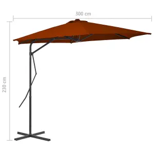 Berkfield Outdoor Parasol with Steel Pole Terracotta 300x230 cm