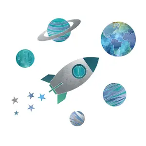 Rocket, Planets and Stars Wall Sticker Pack