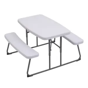 Outdoor Dining Table Set 2 Benches Folding Picnic Table Bench Set for Kids