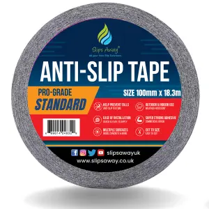 Non Slip Tape Roll Pro Standard Grade -Indoor/Outdoor Use by Slips Away - Yellow 100mm x 18m