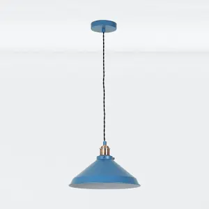 First Choice Lighting Maxwell Mirage Blue Brushed Copper Ceiling Pendant Light