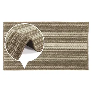 JVL Hubble Machine Washable Latex Backed Doormat, 40x70cm, Caramel