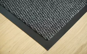 Serdim Rugs Non Slip Dirt Trapper Rubber Edged PVC Barrier Door Entrance Mats Anthracite 40x60 cm