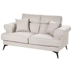 2 Seater Fabric Sofa Taupe SKIVE