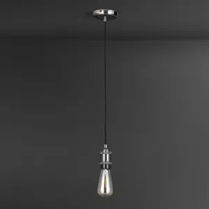 Colours Pendant Fabric & metal Grey Pewter effect Ceiling light