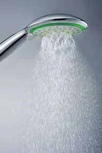 Water & Energy Saving Showerhead - Blue 5 Function Spray Pattern Settings