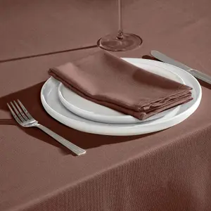 Homescapes Chocolate Brown Tablecloth 137 x 228 cm