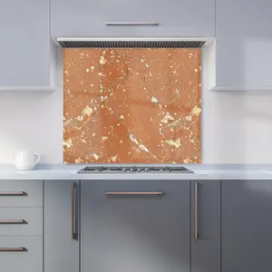 Pale Terracotta Quartz Effect Premium Glass Kitchen Splashback W700mm x H650mm