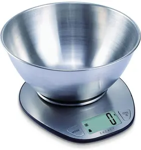 Exzact Digital Kitchen Scale With A Mixing Bowl Stainless Steel - Electronic Baking Scale - Food Scale - Support Imperial And Metric Switch -