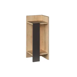 Lochlan Modern Compact Nightstand Bedside Table 25 x 27 x 60cm  Bedroom Furniture Oak/Anthracite / Right Orientation