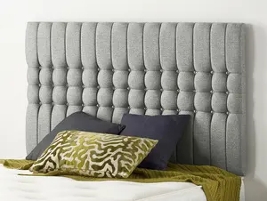 Somnior Galaxy Tweed Grey Divan Base With Headboard - Double