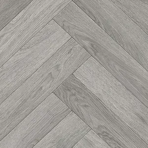 Herringbone Grey Wood Effect Vinyl Flooring For LivingRoom, Kitchen, 2.8mm Vinyl Sheet-2m(6'6") X 4m(13'1")-8m²