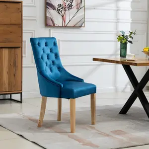 Ravenna Velvet Dining Chairs - Set of 2 - Blue