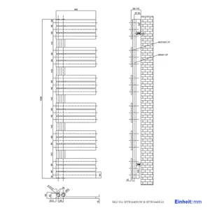 Wall -mounted towel rail White