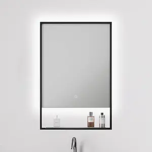 NxtGen Rhodes LED 500x700mm Illuminated Bathroom Mirror with Demist Pad and Shelf