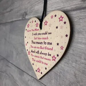 I Love You Mum Plaque Handmade Gift For Mum Birthday Gifts For Her From Daughter Son