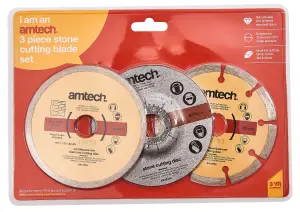 Amtech V0260 3 Piece 115mm (4.5") diamond and cut off blade set