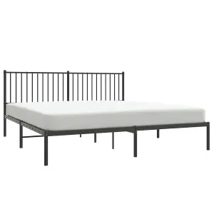 Berkfield Metal Bed Frame with Headboard Black 180x200 cm 6FT Super King