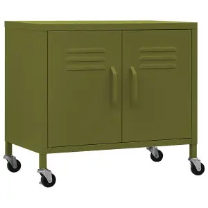 Berkfield Storage Cabinet Olive Green 60x35x56 cm Steel