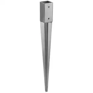 Fence Post Support 71mm x 71mm / 750mm (2.8" x 2.8")  Pack of: 1  Spike Holder Metal Drive In Stakes Rust Resistant Bracket