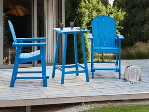 Garden Table Wood Blue ADIRONDACK