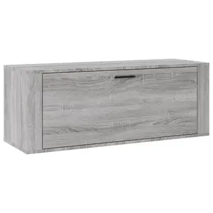 Berkfield Wall Shoe Cabinet Grey Sonoma 100x35x38 cm Engineered Wood