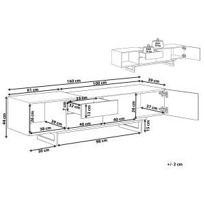 Beliani Modern TV Stand Light Wood FIORA