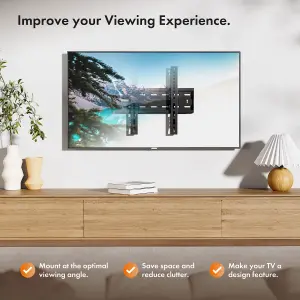 VonHaus Flush TV Bracket for 15-42" Screens, Ultra-Slim Wall Mount w/Spirit Level, 40kg Capacity, Max VESA: 300x200m