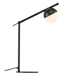 Nordlux Contina Indoor Living Dining Office Metal Table Lamp in Black (Diam) 10cm