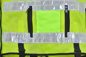 RAC3 High-Vis Security Vest, Reflective Strips, Body Camera Mount, Multiple Pockets, Fits upto 5XL, Available in 5 Colors (Yellow)