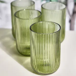 Chanyia Drinking Glass Set (Set of 6) Green / 13" H