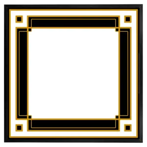 Art deco black & gold (Picutre Frame) / 16x16" / Black