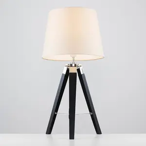 Bella Vista Wood Tripod Lamp Beige