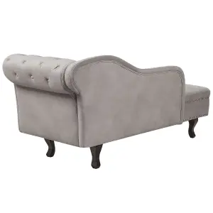 Right Hand Chaise Lounge Velvet Taupe NIMES