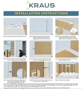 Kraus Easy Living - Alder Grey - Acoustic Slat Wall Panel (L) 240cm x (W) 60cm Single Panel - Sample Size Available