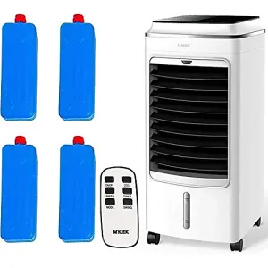 MYLEK Air Cooler Portable Evaporative 4L Oscillating Water Fan Humidifier 75W Cooling Bedrooms Home Office With Remote