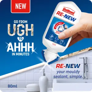 UniBond ReNew White Water-based Bathroom & kitchen Tube Sanitary sealant, 80ml