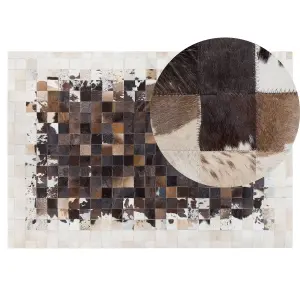 Cowhide Area Rug 140 x 200 cm Brown with Beige OKCULU