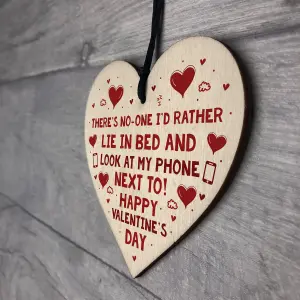 Funny Happy Valentines Day Gift For Boyfriend Girlfriend Husband Wife Wood Heart