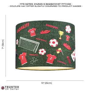 Red and White Themed Football Cotton Fabric Lamp Shade with Grass Background