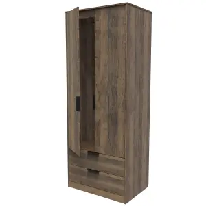 Fuji 2 Door 2 Drawer Wardrobe in Vintage Oak (Ready Assembled)