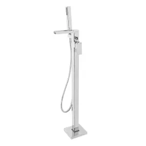 Rinse Bathrooms Designer Free Standing Bath Shower Mixer Tap Floor Standing Chrome Bath Filler