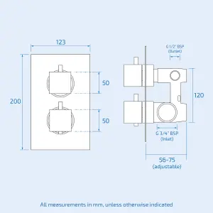 Nes Home 2 Dial 2 Way Square Concealed Thermostatic Shower Mixer,Head,Handset set