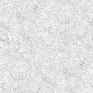 Galerie Azulejo Silver Bento Distressed Marble Crackle Wallpaper Roll