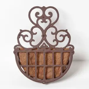 Homescapes Cast Iron Hayrack Wall Mounted Hanging Basket