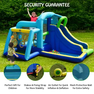 Costway 5 In 1 Inflatable Bounce Castle Bounce House W/Large Jumping & Playing Area