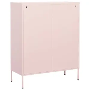 vidaXL Storage Cabinet Pink 80x35x101.5 cm Steel